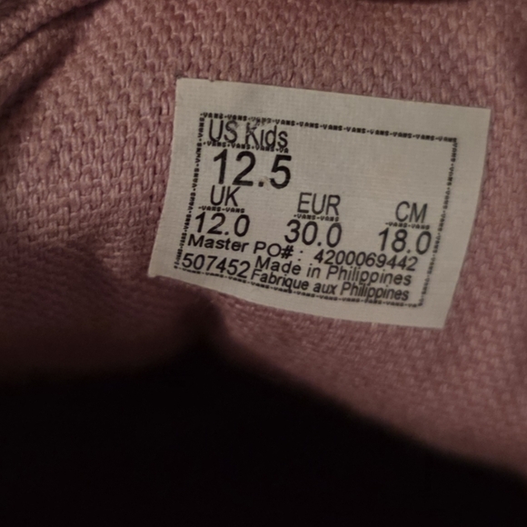 Vans Kids Glitter Velcro Sneakers Pink Gold Size 12.5 Youth - Picture 2 of 6